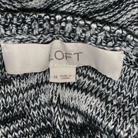 LOFT Black & White Space Dye Knit Sweater-Medium - Picture 5 of 6